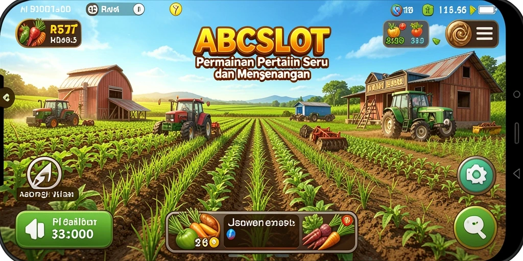 Tangkapan layar <strong>ABCSLOT</strong> menampilkan ladang yang subur dan aktif.