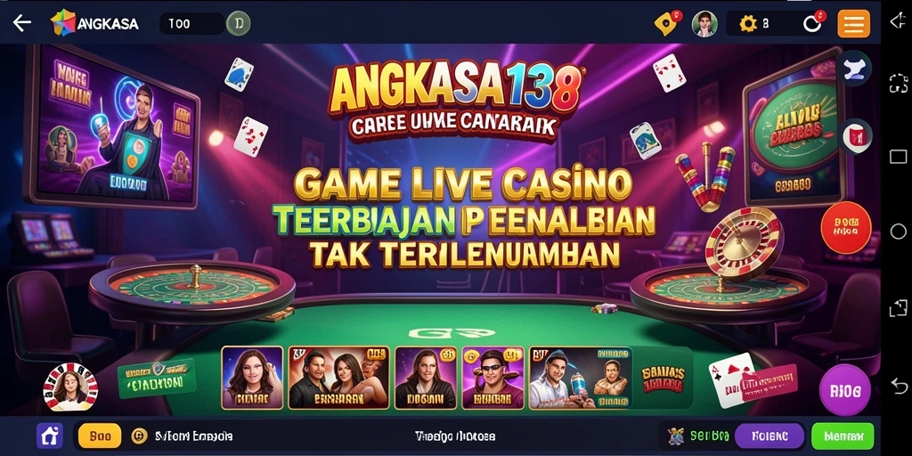 Tampilan gameplay Live Casino yang mendebarkan dan interaktif di ANGKASA138.