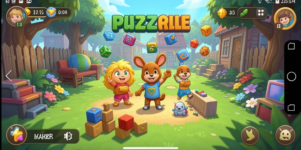 Tampilan gameplay KAKRP dengan berbagai puzzle menarik dan menantang.