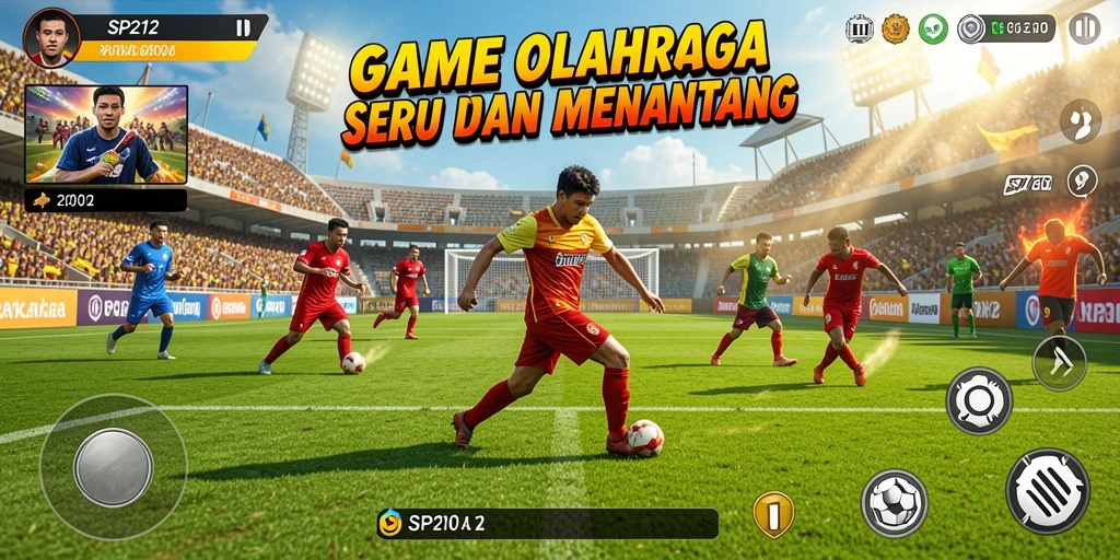 Tampilan gameplay SP212 dengan aksi olahraga yang mendebarkan.